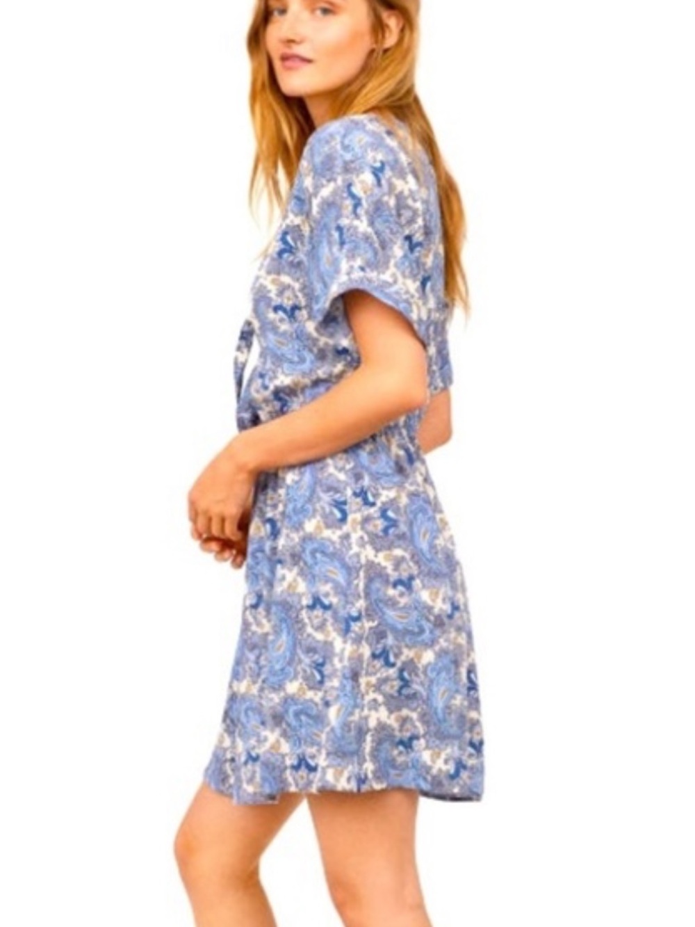 H&M Paisley Tie-Front Dress